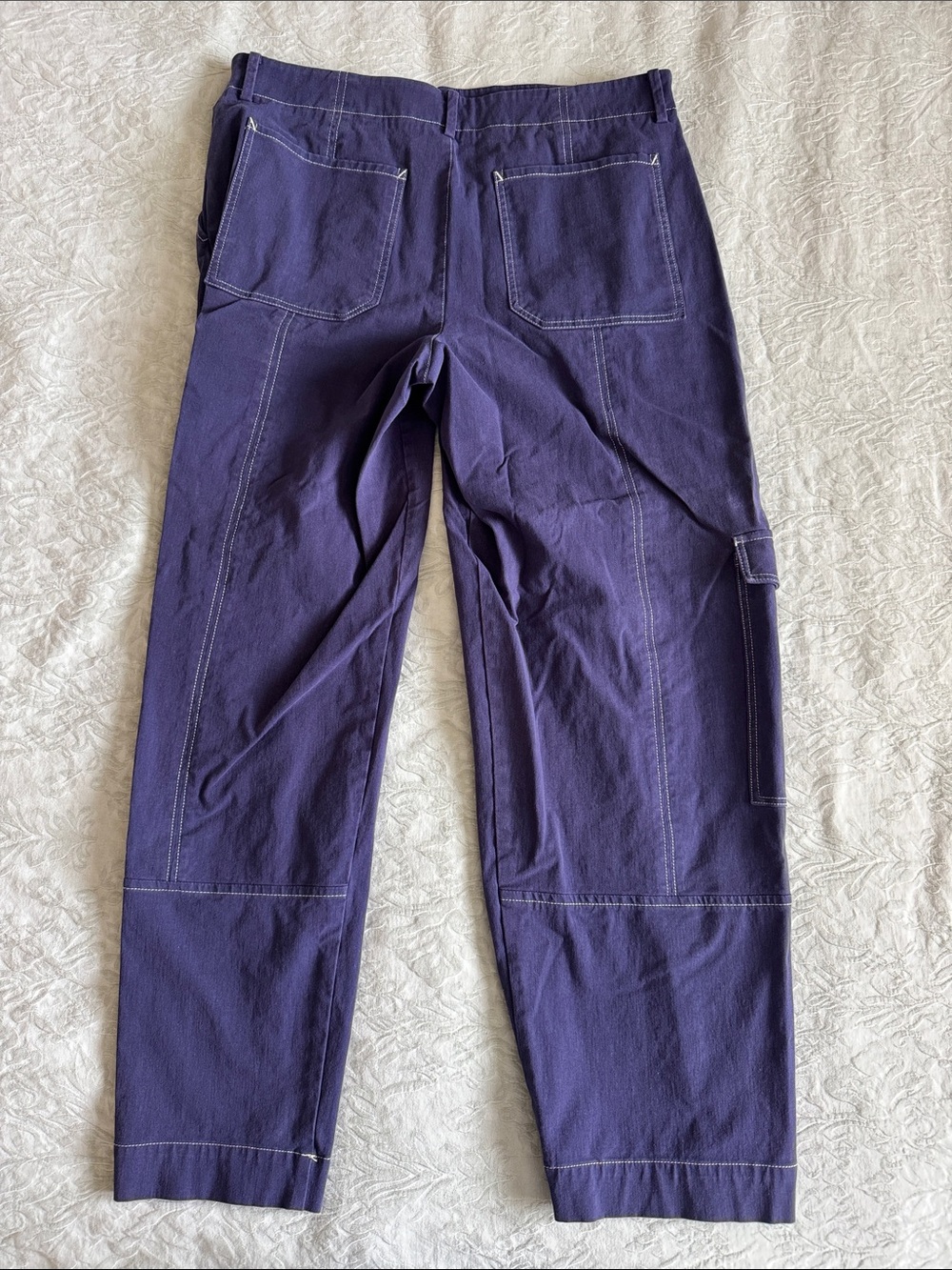 Maeve by Anthropologie Women’s Purple Cargo Pants with Contrast Stitching - Picture 7 of 13
